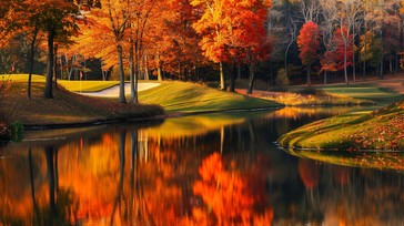 Free Autumn Golf Course Image - Autumn, Golf, Trees | Download at StockCake
