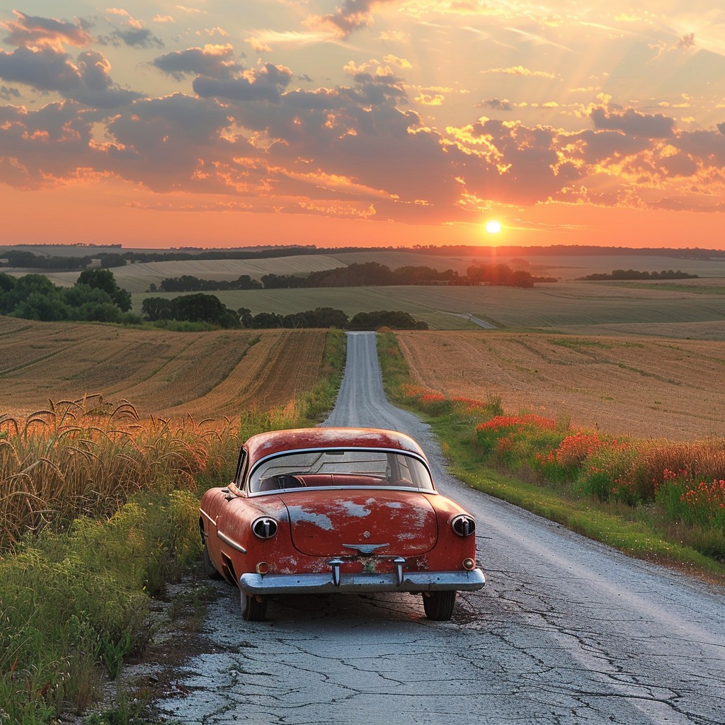 Free Classic Car Sunset Image - Sunset, Classic, Car | Download at ...