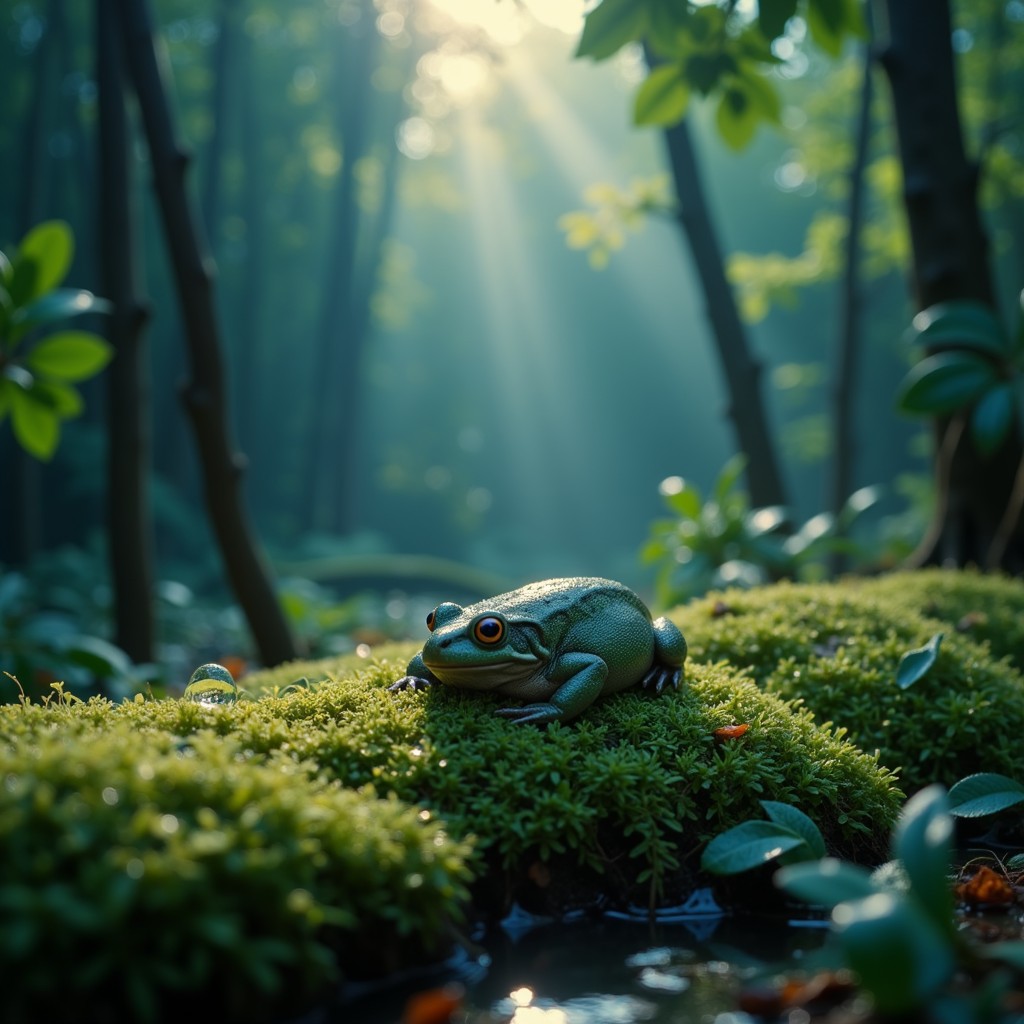 Free Tranquil Emerald Slumber Image - Frog, Amphibian, Moss | Download ...