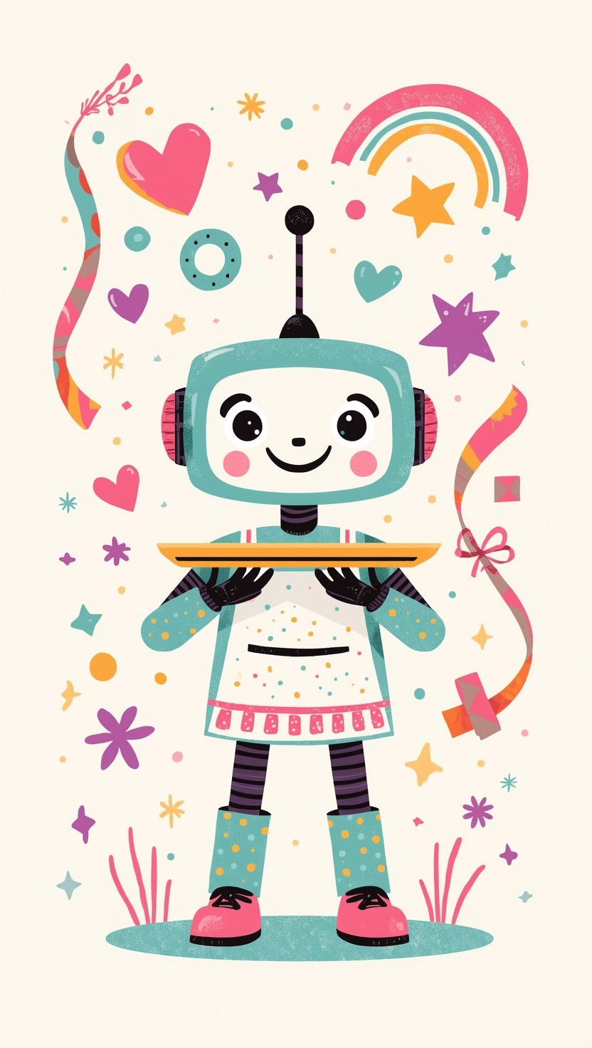 Free Happy Helper Bot Image - Robot, Illustration, Cartoon | Download ...