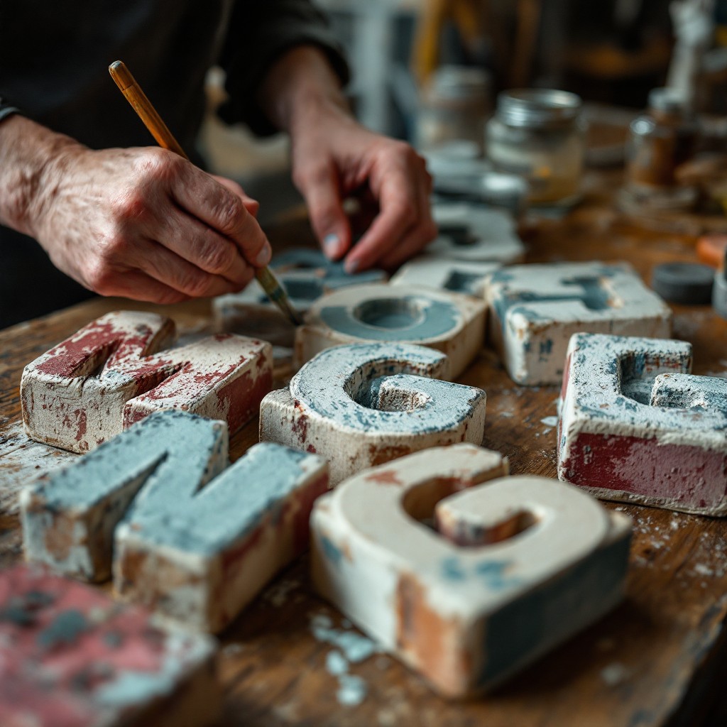 Free Hand-Painted Wooden Letters Image - Artisan, Craftsmanship ...
