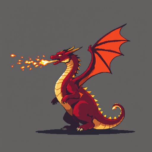 Free Fire Breathing Dragon Image - Dragon, Pixel, Art | Download at ...