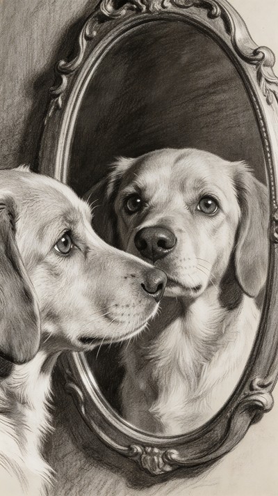 Dog Reflection Drawing Free Dog Mirror Reflection Image - Dog, Canine, Pet | Download at StockCake