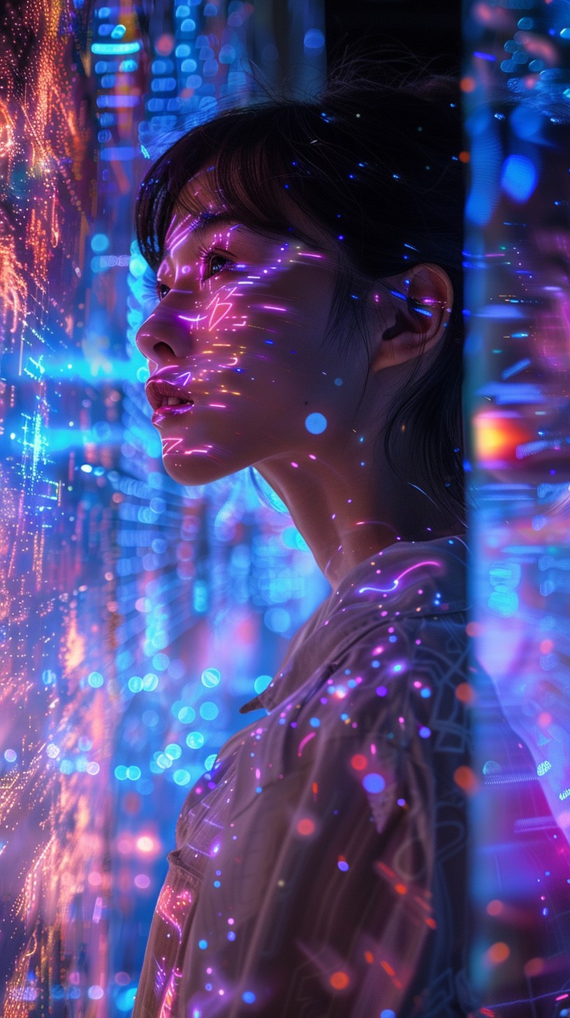 Free Futuristic Neon Portrait Image - Neon, Lights, Woman | Download at ...