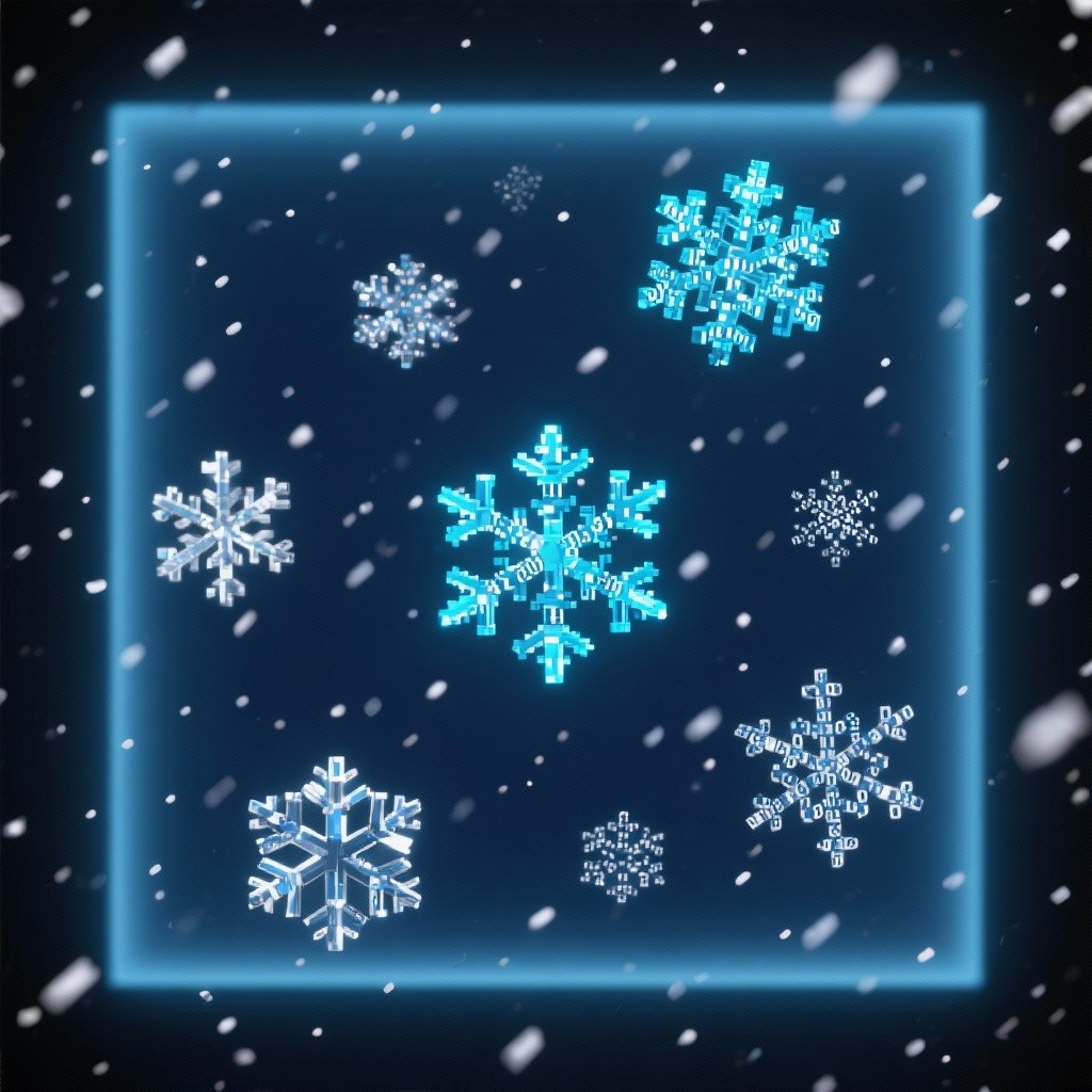 Free Glowing Digital Snowfall Image - Snowflakes, Digital, Cyan ...