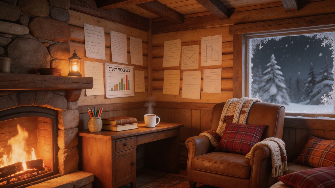 Free Cozy Study Sanctuary Image - Cabin, Cozy, Fireplace | Download at ...
