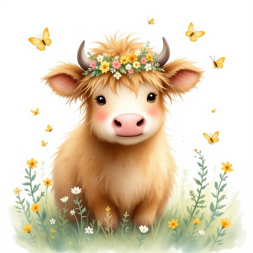 Cow Wearing Roses Free Cow Amidst Blossoms Image - Cow, Flowers, Butterfly | Download at ...