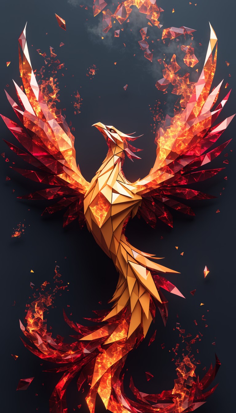 Phoenix Rising Flame Free Phoenix Rising Flames Image - Phoenix, Firebird, Geometric ...