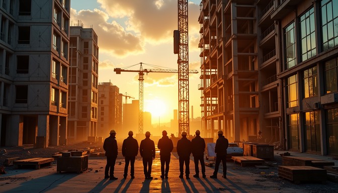 Building Completed Sunset Free Progress Under Sunset Image - Sunset, Construction, Silhouette ...