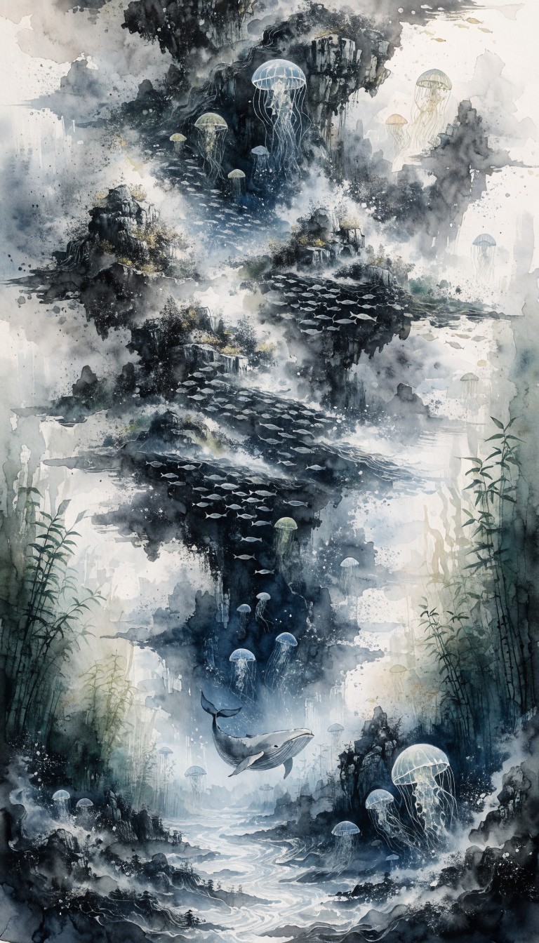 Free Underwater Mountain Dream Image - Underwater, Watercolor, Ink ...