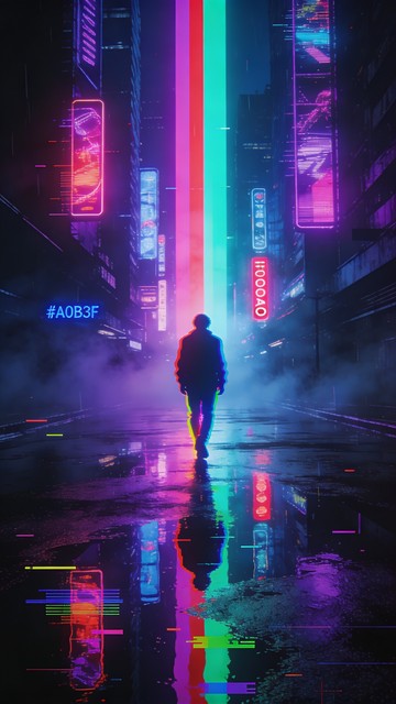 Neon Ai Works Free Neon Rain Walker Image - Cyberpunk, Neon, Futuristic | Download at ...