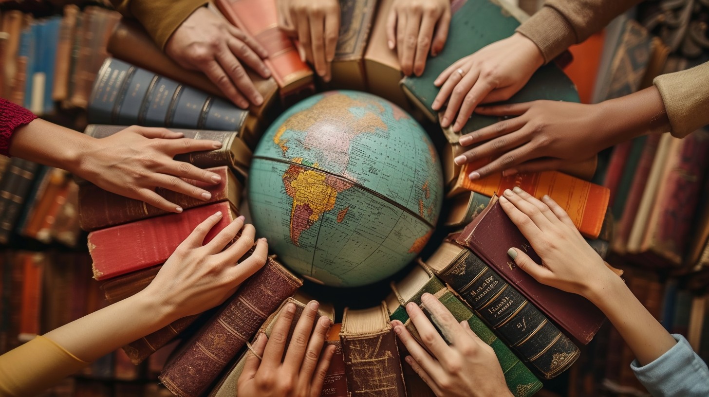 Free Global Knowledge Unity Image - Globe, Books, Hands | Download at ...