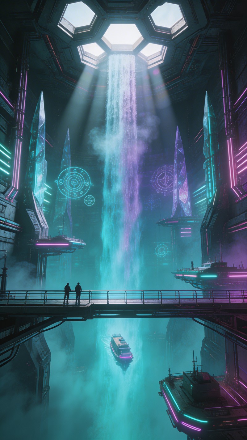 Free Luminous Alien Waterfall Image - Futuristic, Alien, Waterfall ...