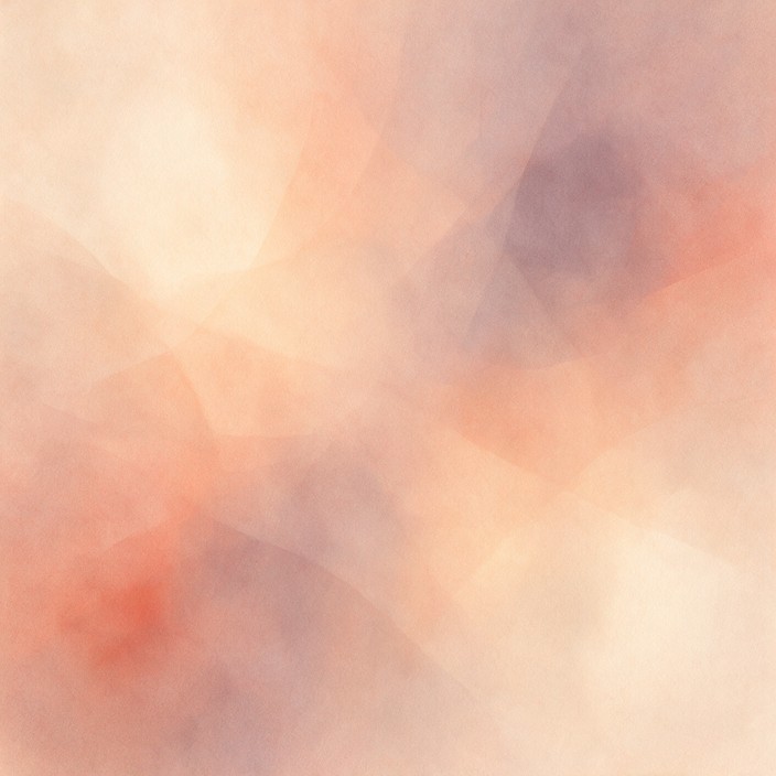 Warm peach, muted coral, dusty lavender and pale cream blend together ...