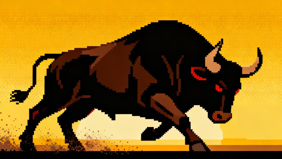Free Pixelated Bull Charge Image - Bull, Pixel, Sunset | Download at ...
