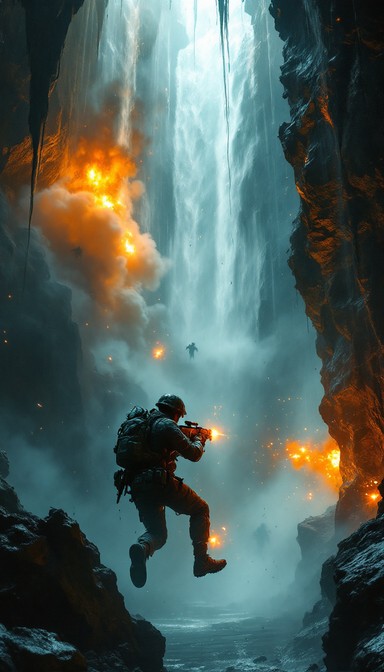 Free Waterfall Combat Chaos Image - Waterfall, Cave, Combat | Download ...
