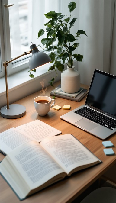 Free Peaceful Study Corner Image - Desk, Study, Minimal | Download at ...