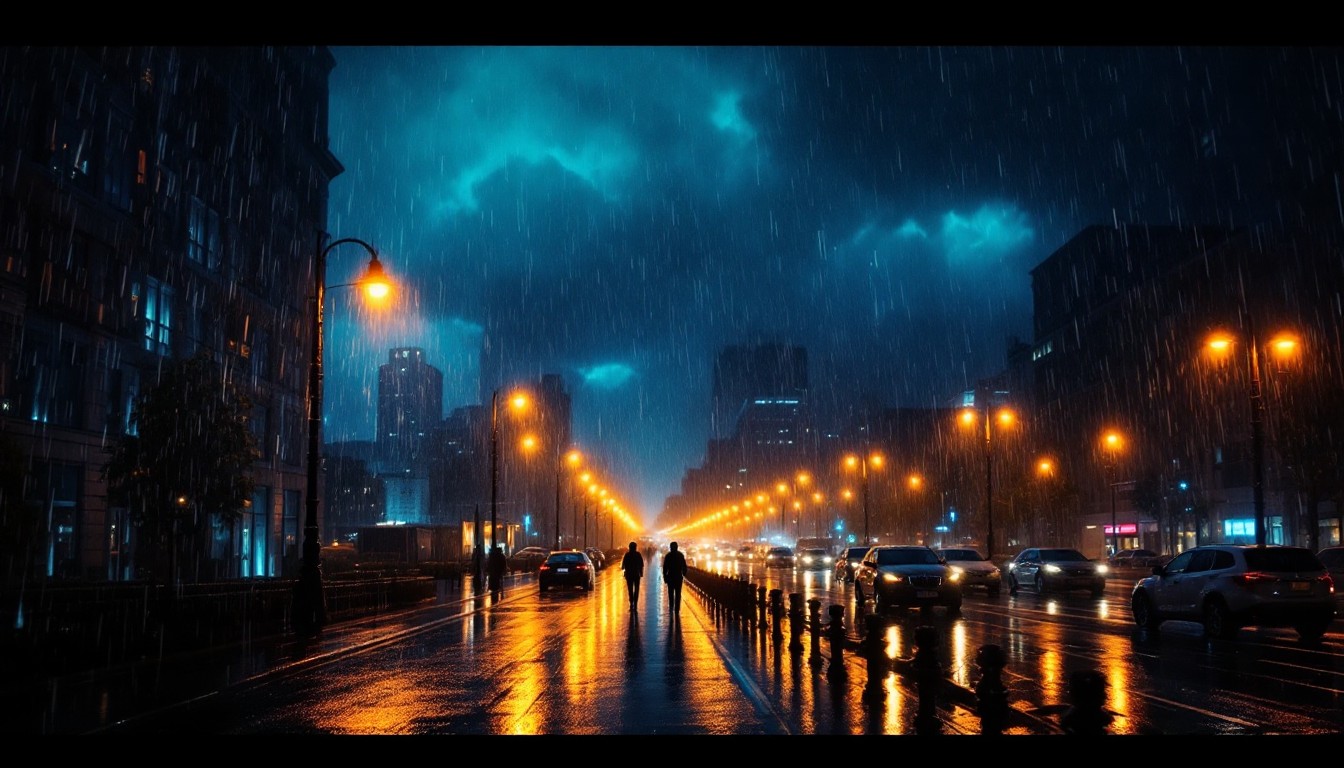 Free Rainy City Lights Image - Rain, Cityscape, Night | Download at ...