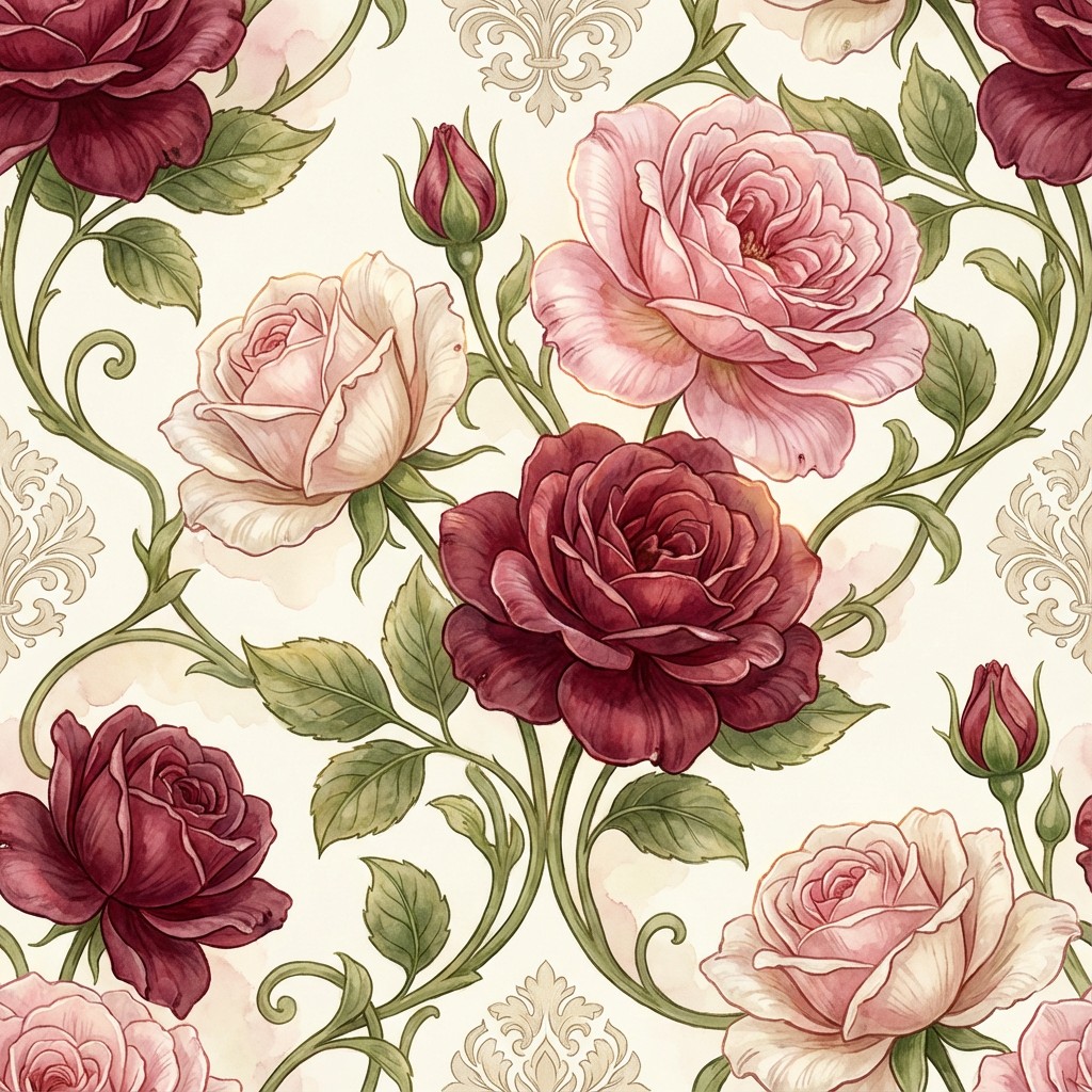 Free Elegant Rose Pattern Image - Roses, Floral, Pattern | Download at ...