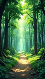 Free Enchanted Forest Path Image - Forest, Path, Sunbeams | Download at ...