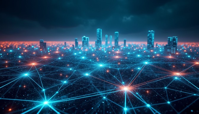 Free Connected Digital Metropolis Image - Cityscape, Network ...