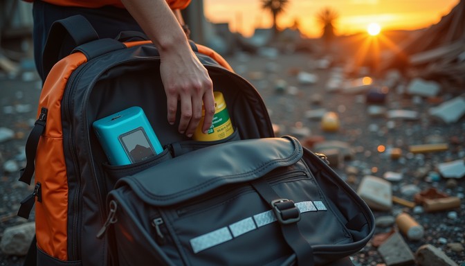 Emergency Backpack Open Free Survival Gear Ready Image - Emergency, Survival, Backpack ...