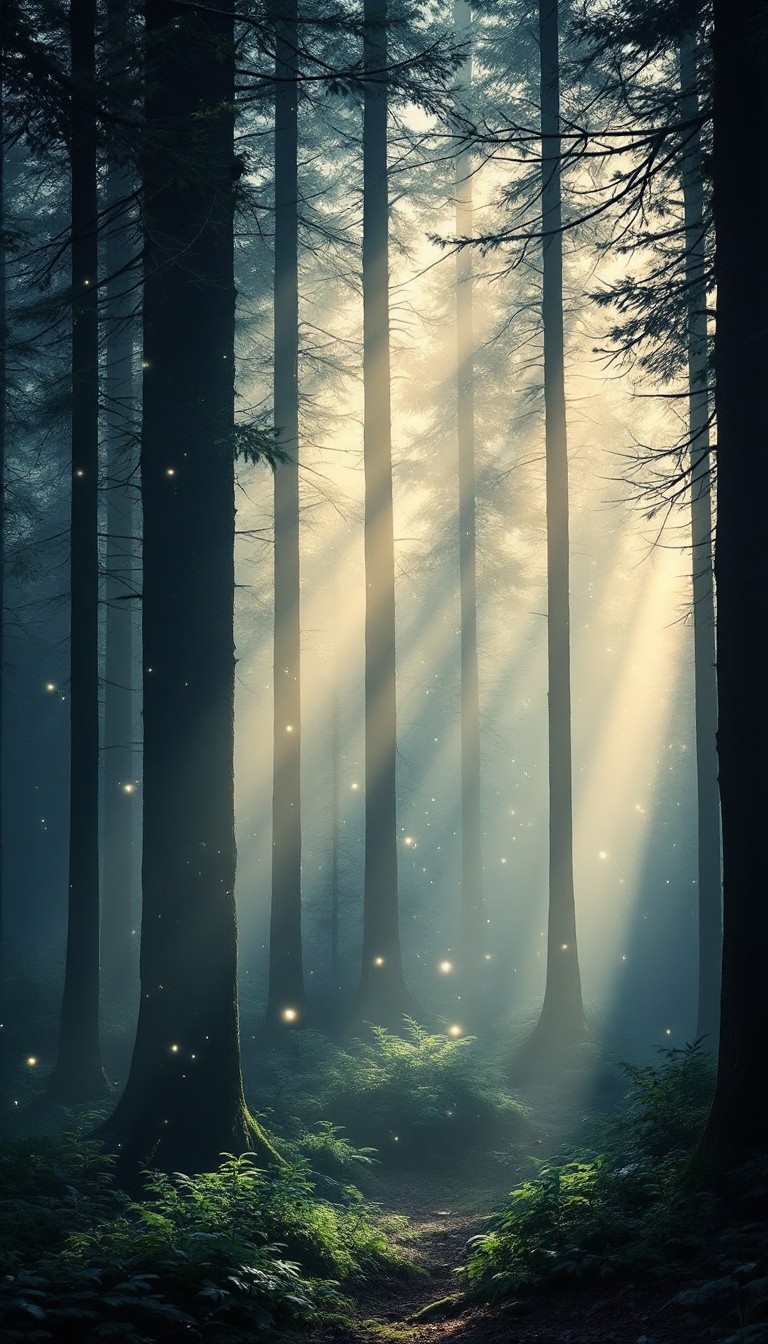 Free Mystical Forest Path Image - Forest, Misty, Sunbeams | Download at ...
