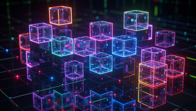 Free Neon Pixel Cubes Image - Cyberpunk, Neon, Pixel | Download at ...