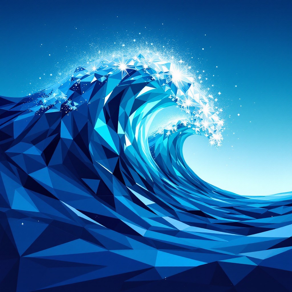 Wave Free Free Crystalline Ocean Wave Image - Wave, Ocean, Geometric | Download ...