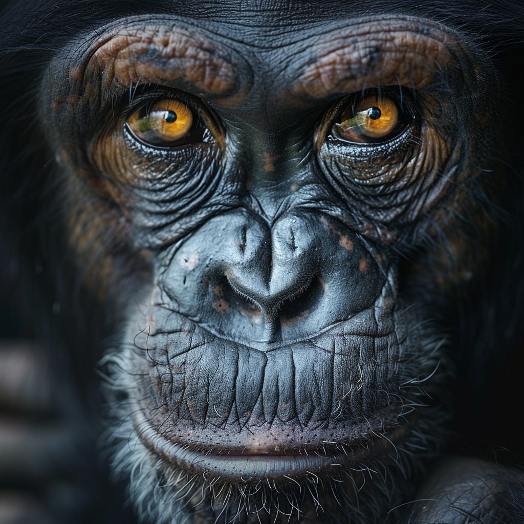 Free Intense Chimpanzee Gaze Image - Chimpanzee, Wildlife, Portrait ...
