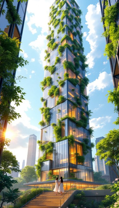 View of Free Green Tower Rising Image - Skyscraper, Sustainable, Eco | Download ...