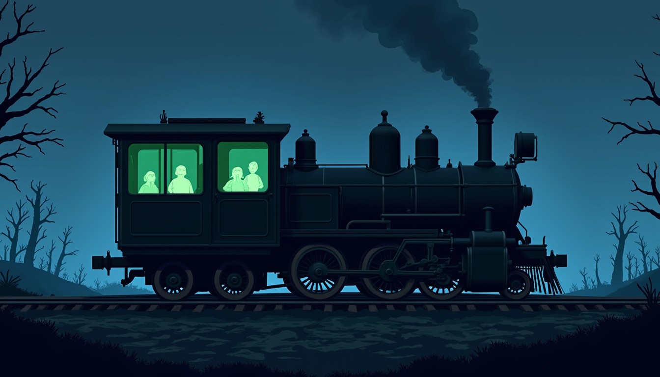 Free Ghostly Midnight Train Image - Haunted, Locomotive, Ghostly ...