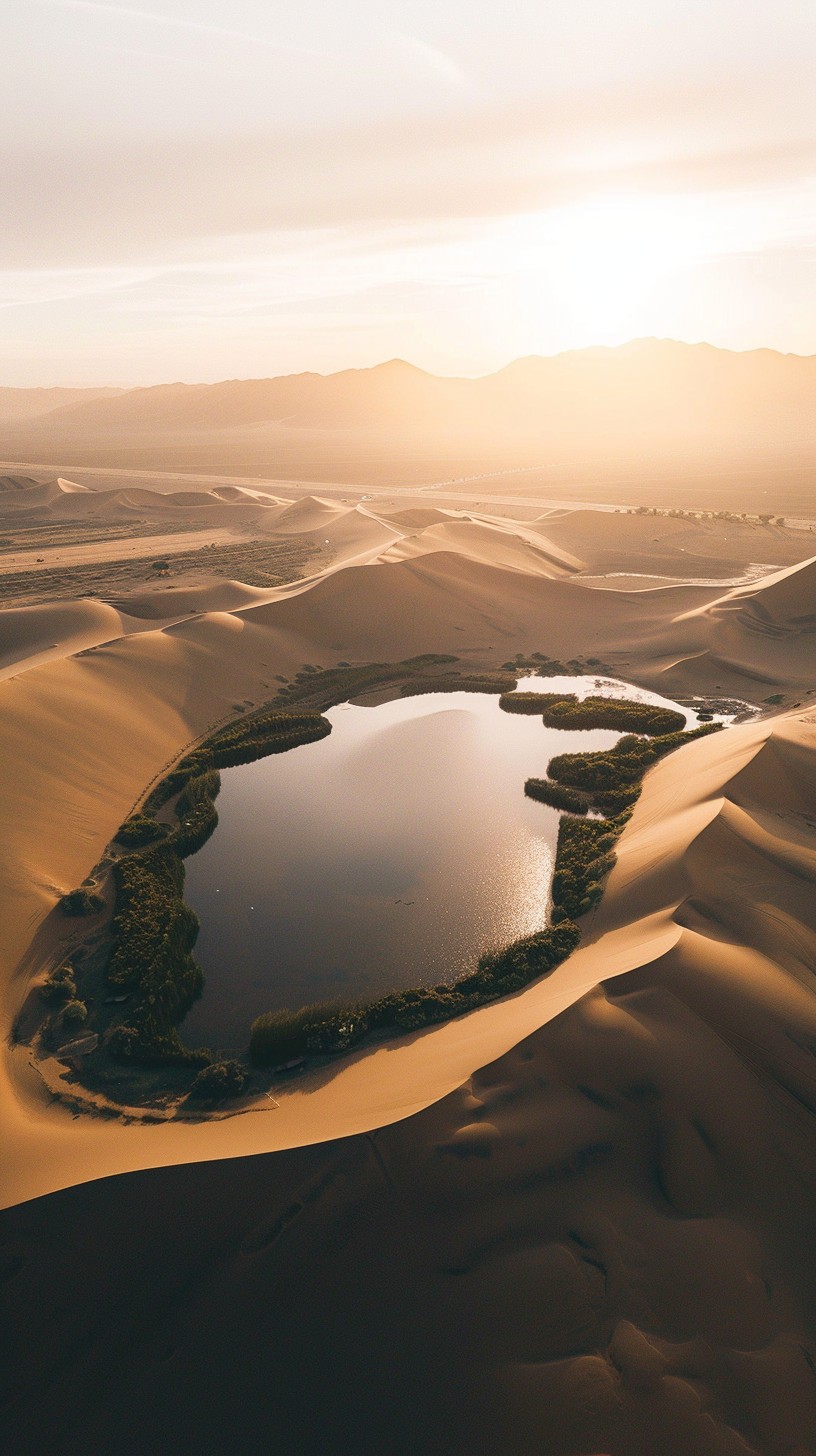 Free Desert Oasis Sunset Image - Desert, Oasis, Sunset | Download at ...