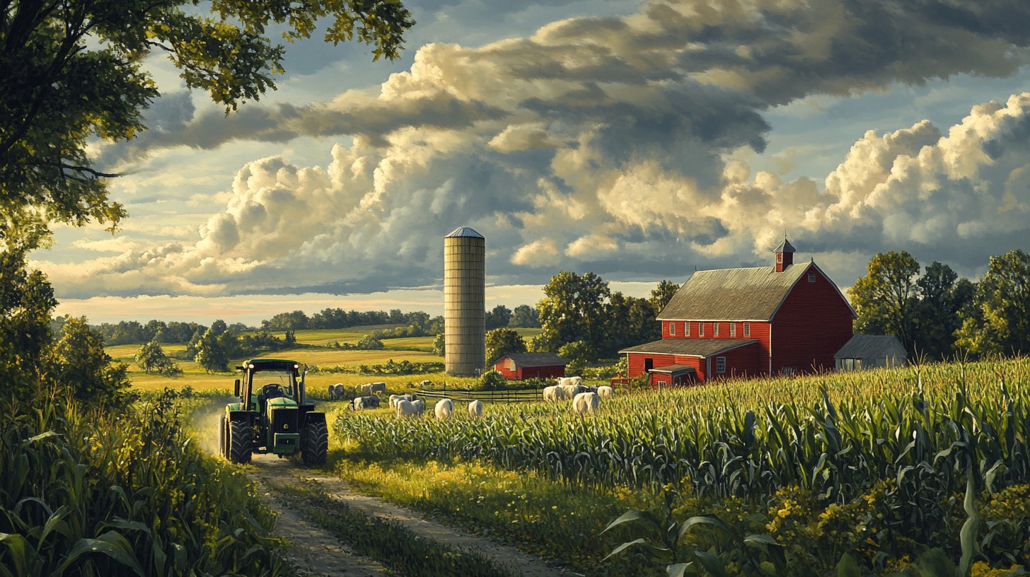 Free Idyllic Farm Scene Image - Farm, Barn, Tractor | Download at StockCake