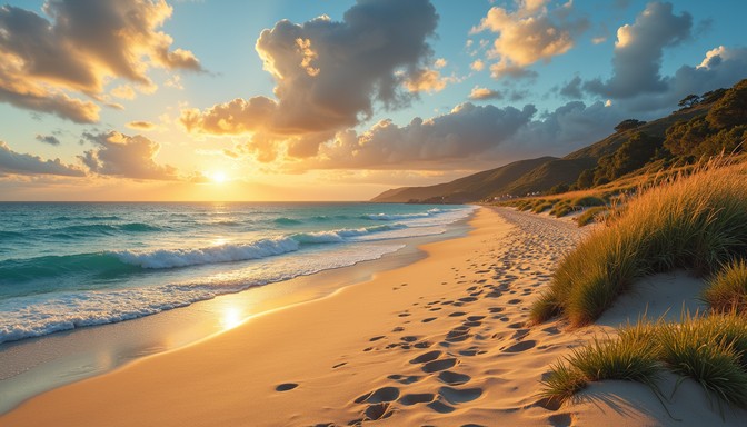 Free Sunset Beach View Image - Sunset, Beach, Ocean | Download at StockCake