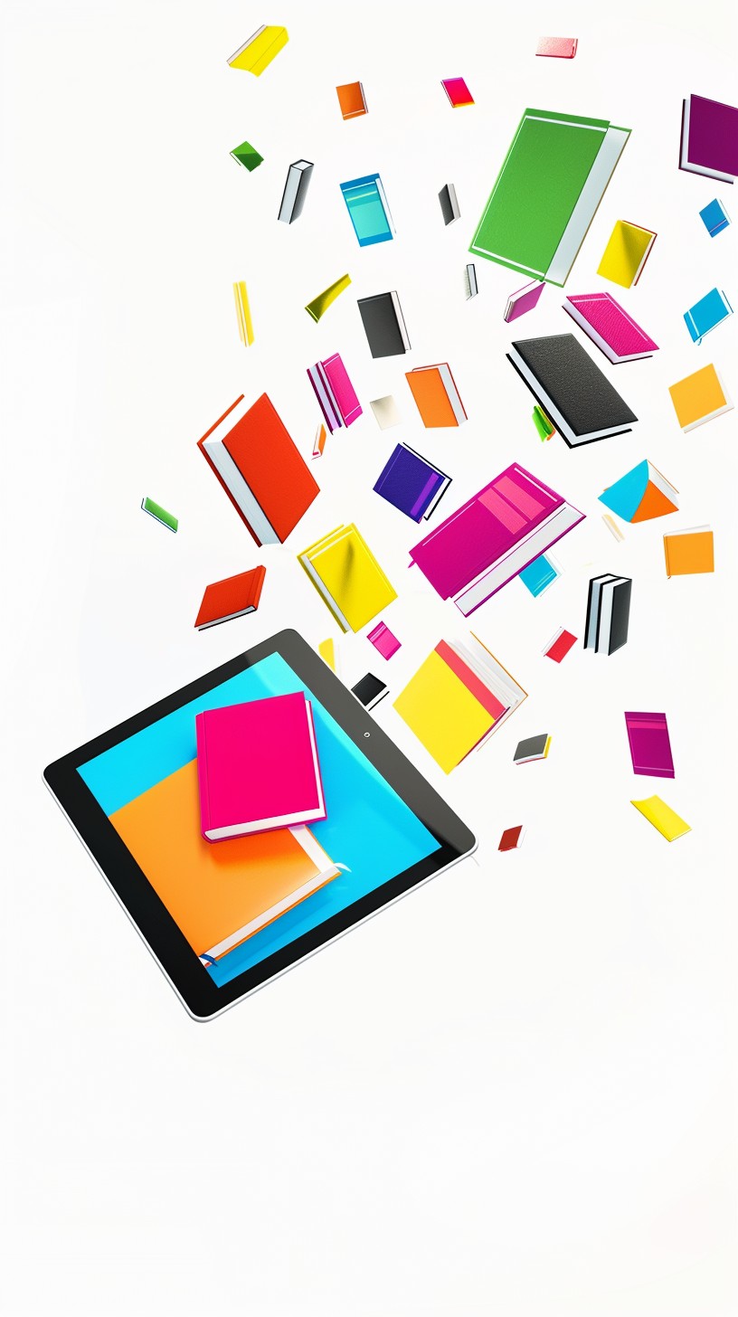 Reading Explosion Free Digital Reading Explosion Image - Tablet, Books, Colorful ...