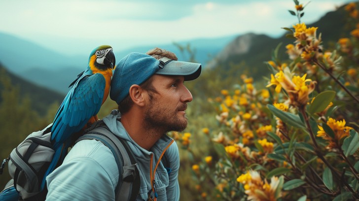 Free Hiker with Parrot Image - Hiking, Parrot, Nature | Download at ...