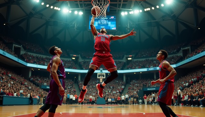 Free Soaring basketball moment Image | Download at StockCake