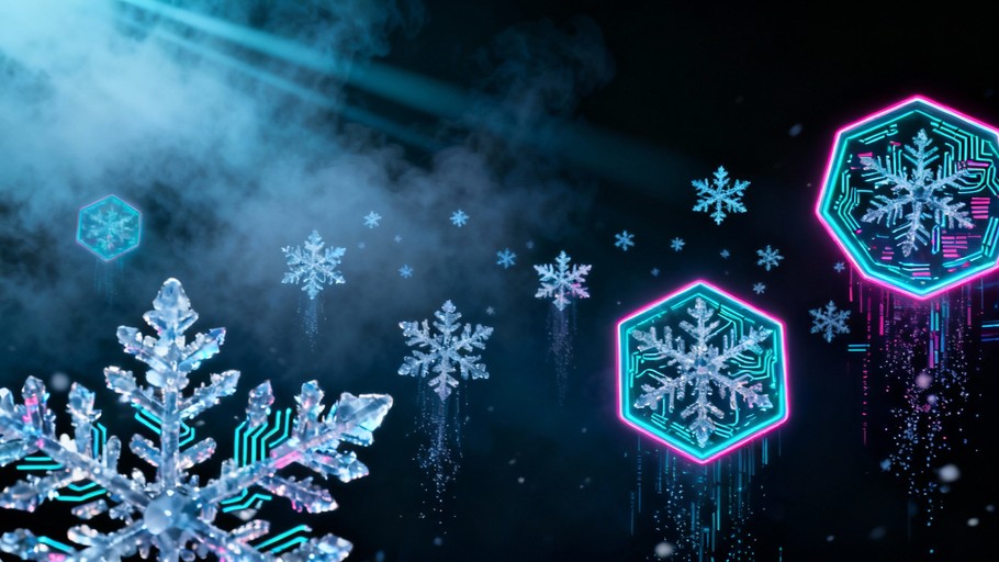 Free Neon Snowflakes Falling Image - Cyberpunk, Snowflakes, Neon ...