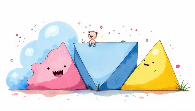 Triangle Smiling Friends Free Geometric Happy Friends Image - Watercolor, Whimsical, Geometric ...
