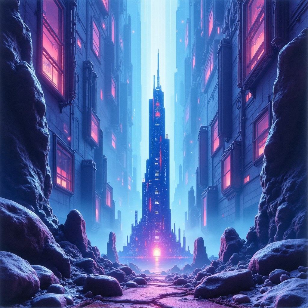 Free Crystalline Cyberpunk Tower Image - Cyberpunk, Skyscraper ...