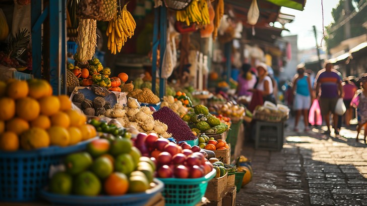 Market Setting Images Free Bustling Market Scene Image - Market, Fresh, Fruits | Download at ...