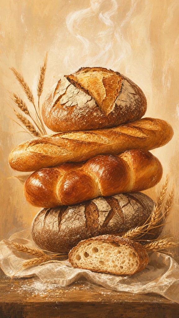 Bread Forming Table Download Stacked Golden Bread Stock Images for Free | StockCake