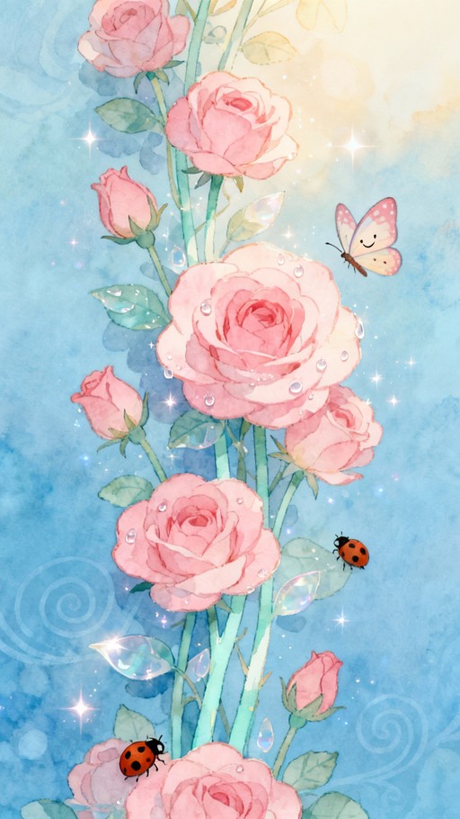 Free Magical Rose Garden Image - Roses, Watercolor, Pink | Download at ...