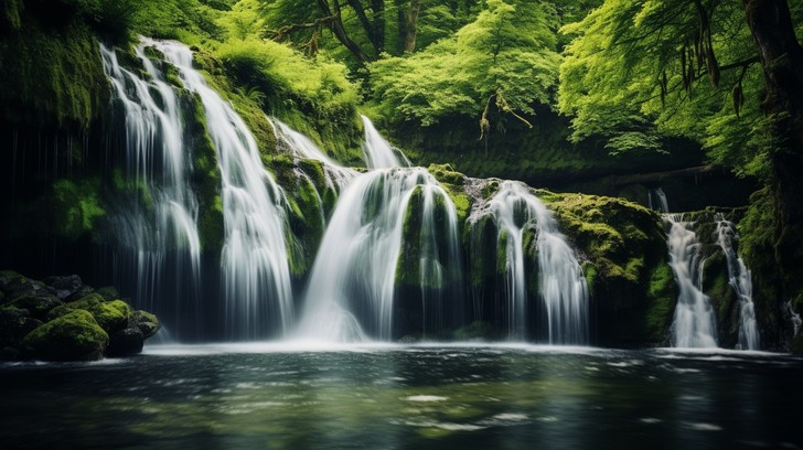Free Serenene Waterfall Tranquility Image - Waterfall, Forest, Green ...