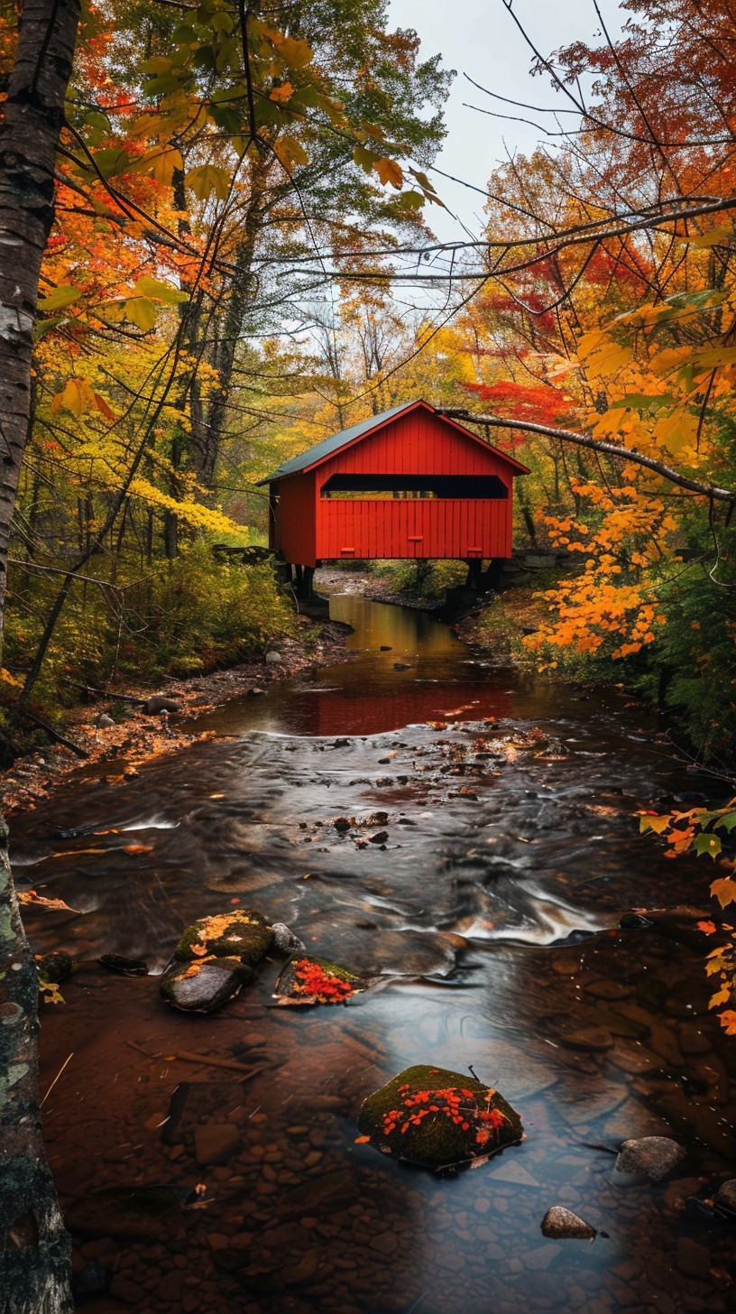 Free Autumn Covered Bridge Image - Autumn, Foliage, Bridge | Download ...