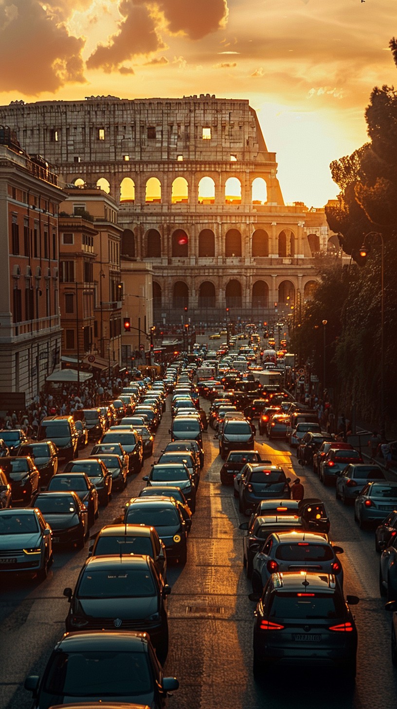 Traffic Rome Free Sunset Roman Traffic Image - Sunset, Rome, Traffic | Download at ...