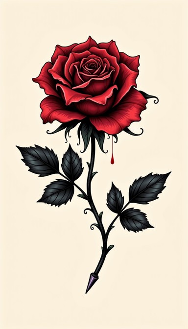 Free Bleeding Rose Art Image - Rose, Red, Flower | Download at StockCake