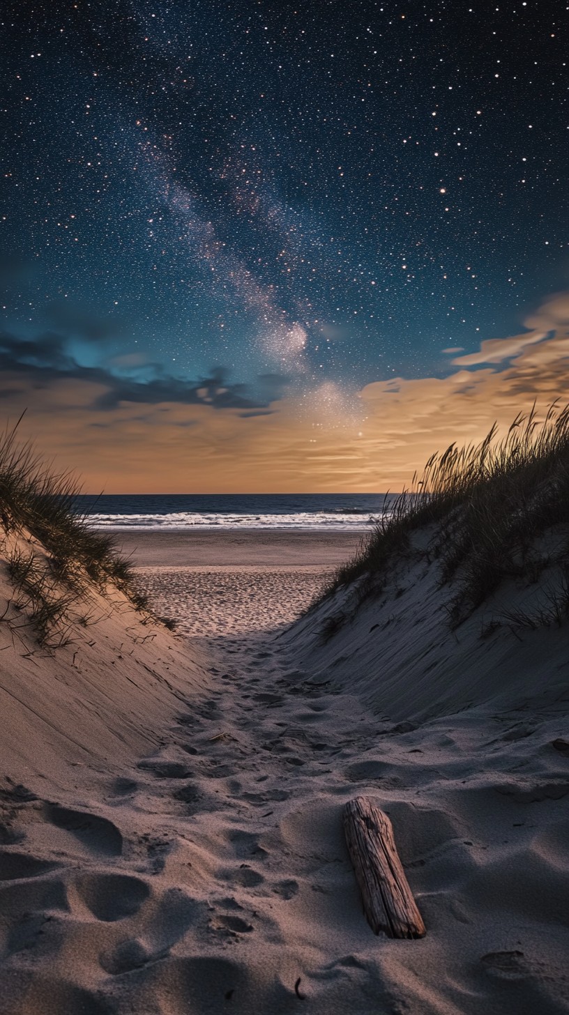 Free Starry Beach Night Image - Beach, Night, Stars | Download at StockCake