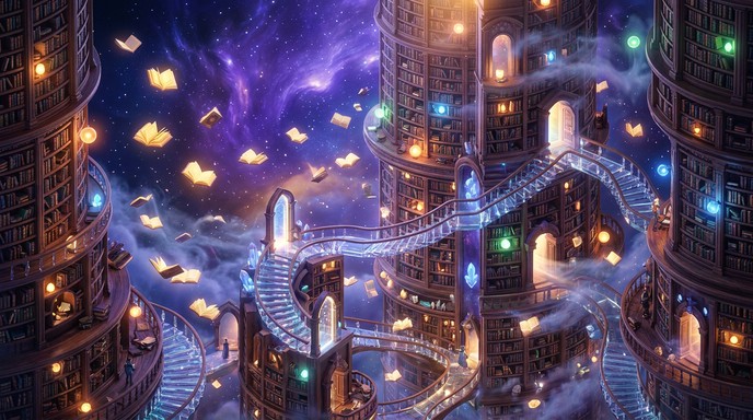 Free Infinite Magical Library Image - Library, Fantasy, Magical ...